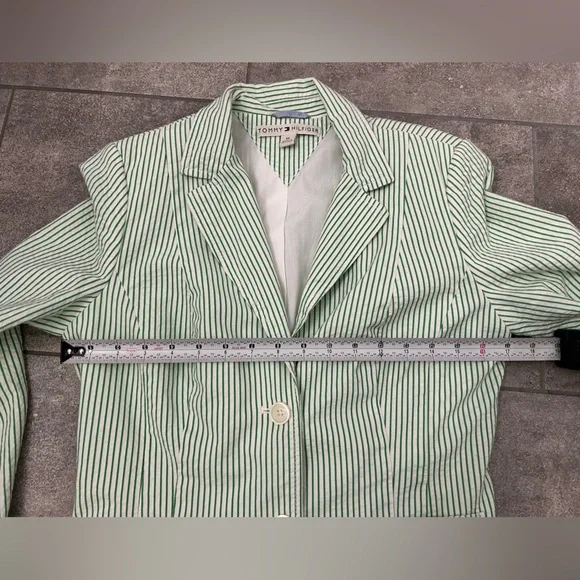 TOMMY HILFIGER Women’s Striped Seersucker Fitted Blazer size M - Picture 8 of 14